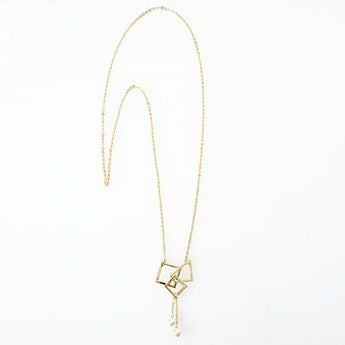ダブル スクエア パール ネックレス Double Square Pearl Necklace Liala
