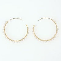 パール ラップ フープ ピアス イヤリング Pearl Wrap Hoop Pierce Earring Liala