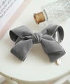レディース/アクセサリー/ヘアアクセサリー/バレッタ/ベロア/リボン/チャーム/上品/大人かわいい/フェミニン/サテン/ハーフアップ/まとめ髪/オールシーズン/ヘアアレンジ/アイボリー/ホワイト/ピンク/グレージュ/グレー/ブラック