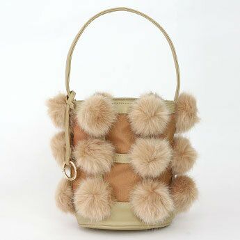 Liala-SALE ファー ポンポン ワンハンドル バッグ Fur PON PON Liala-SALE ファー ポンポン ワンハンドル バッグ Fur PON PON