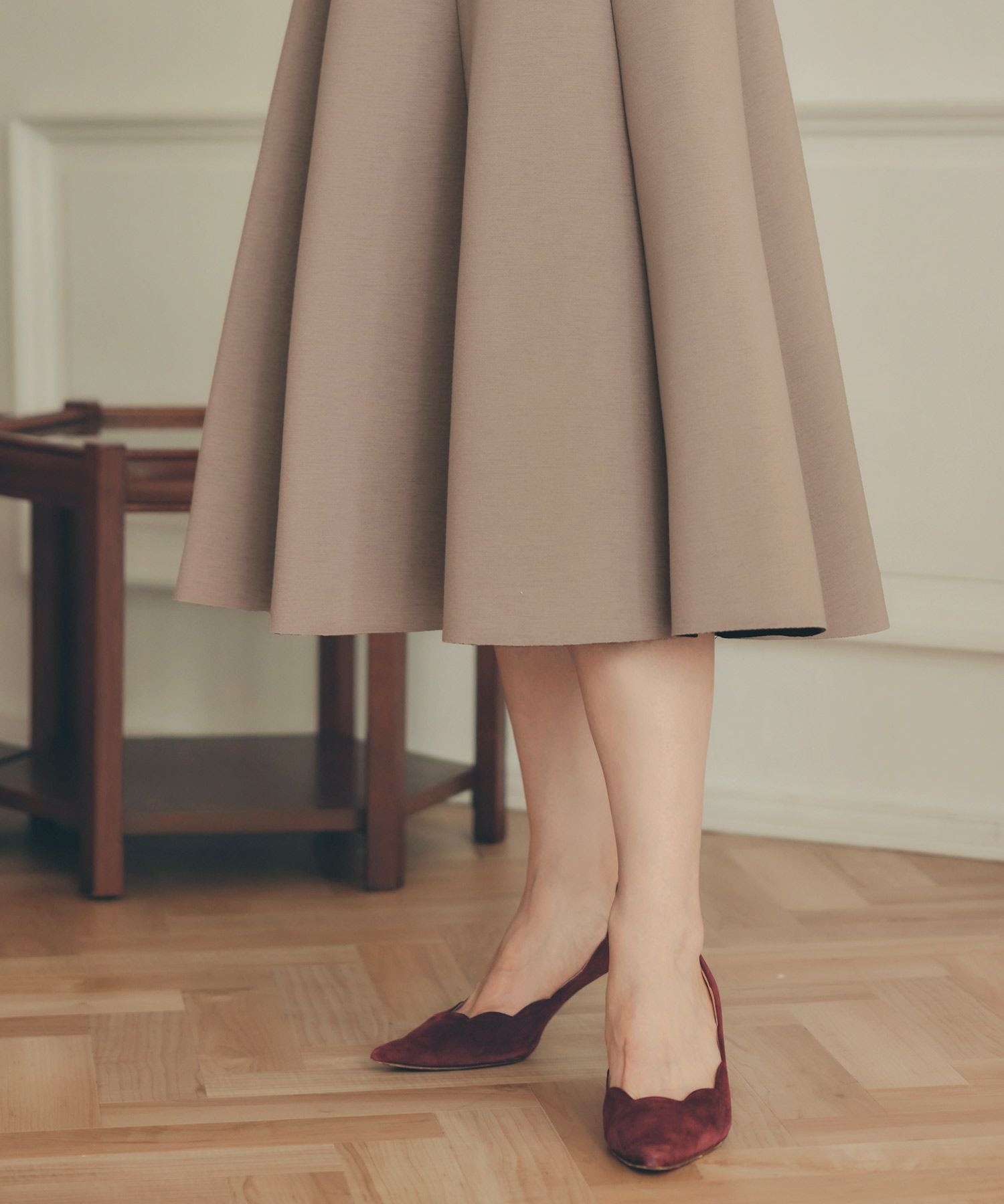 TIME-SALE ボンディング フレア スカート Liala×PG 全5色｜lpg612-0302