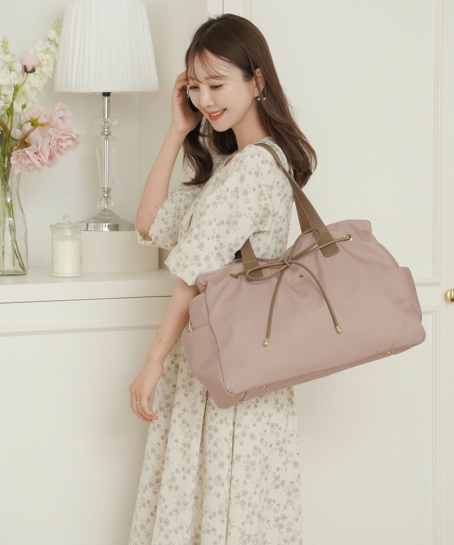 PINK-SALE レザーリボン トラベル トートバッグ le reve vaniller 全7
