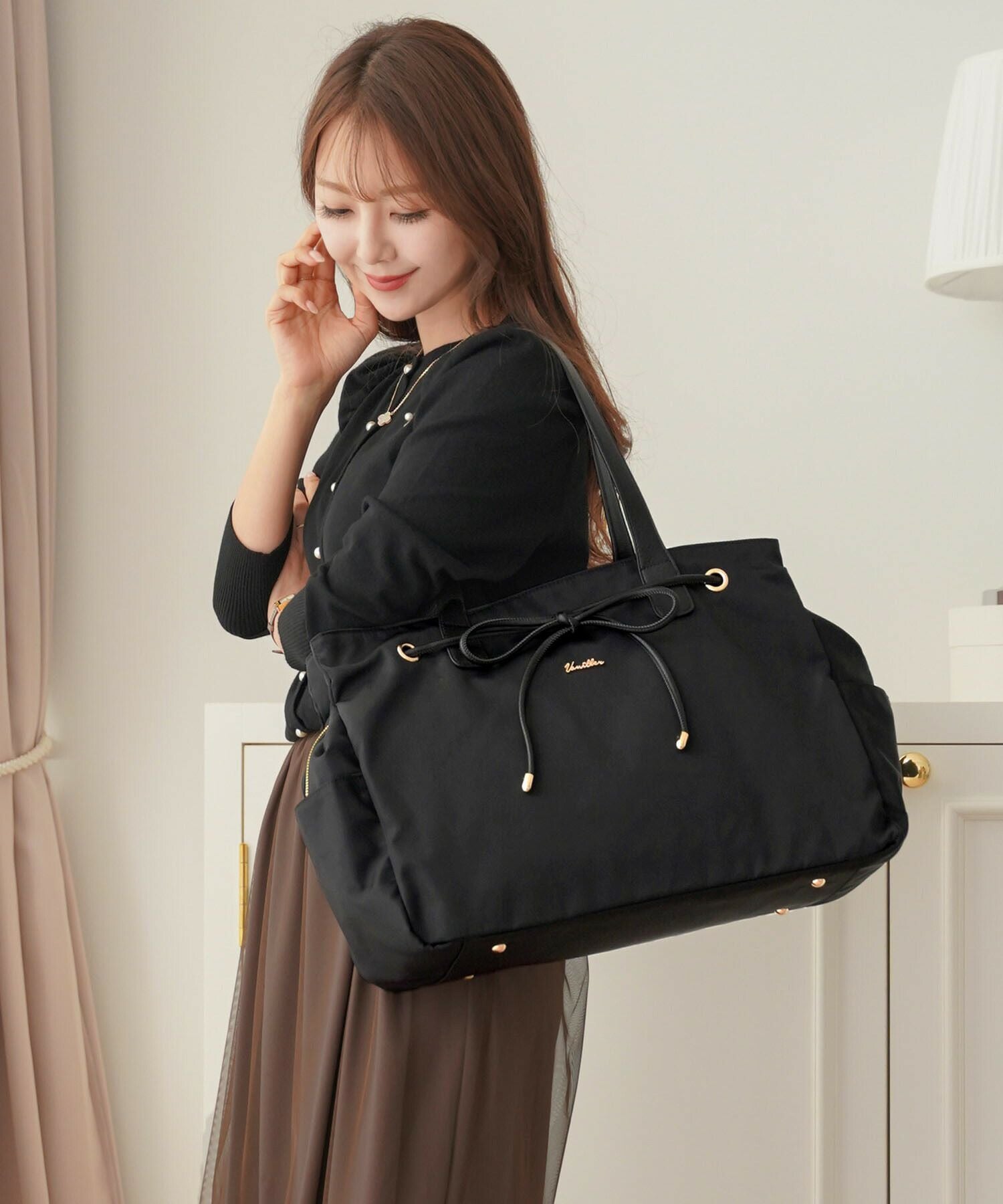 PINK-SALE レザーリボン トラベル トートバッグ le reve vaniller 全7