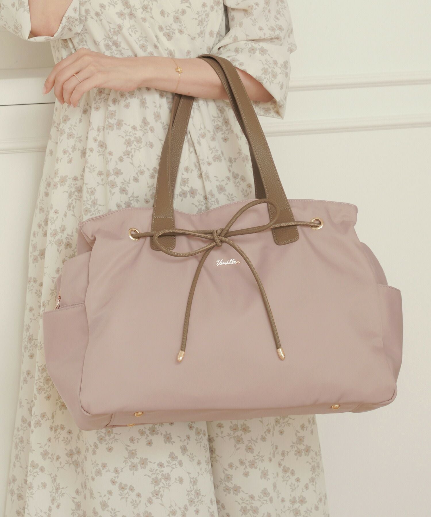 PINK-SALE レザーリボン トラベル トートバッグ le reve vaniller 全7