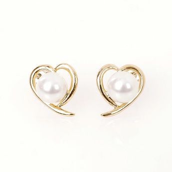 ハート フレーム パール ピアス イヤリング Heart Frame Pearl Pierce Earring Liala