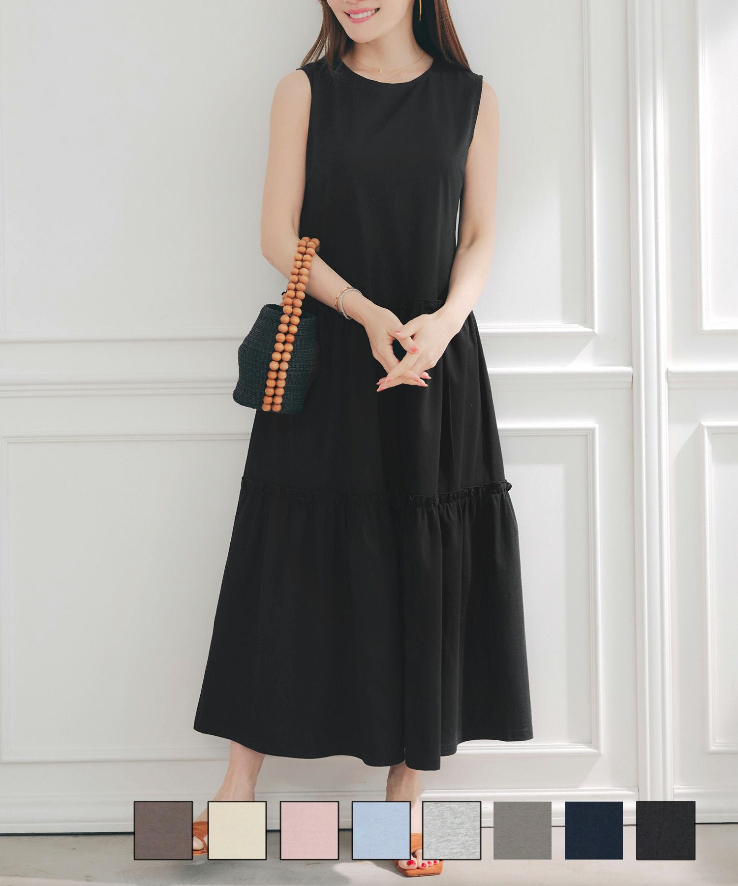 ロング丈 ティアード ワンピース Liala×PG 全8色｜lpg311-0751【32】