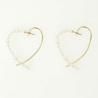 パール ハート フープ ピアス Pearl Heart Hoop Pierce