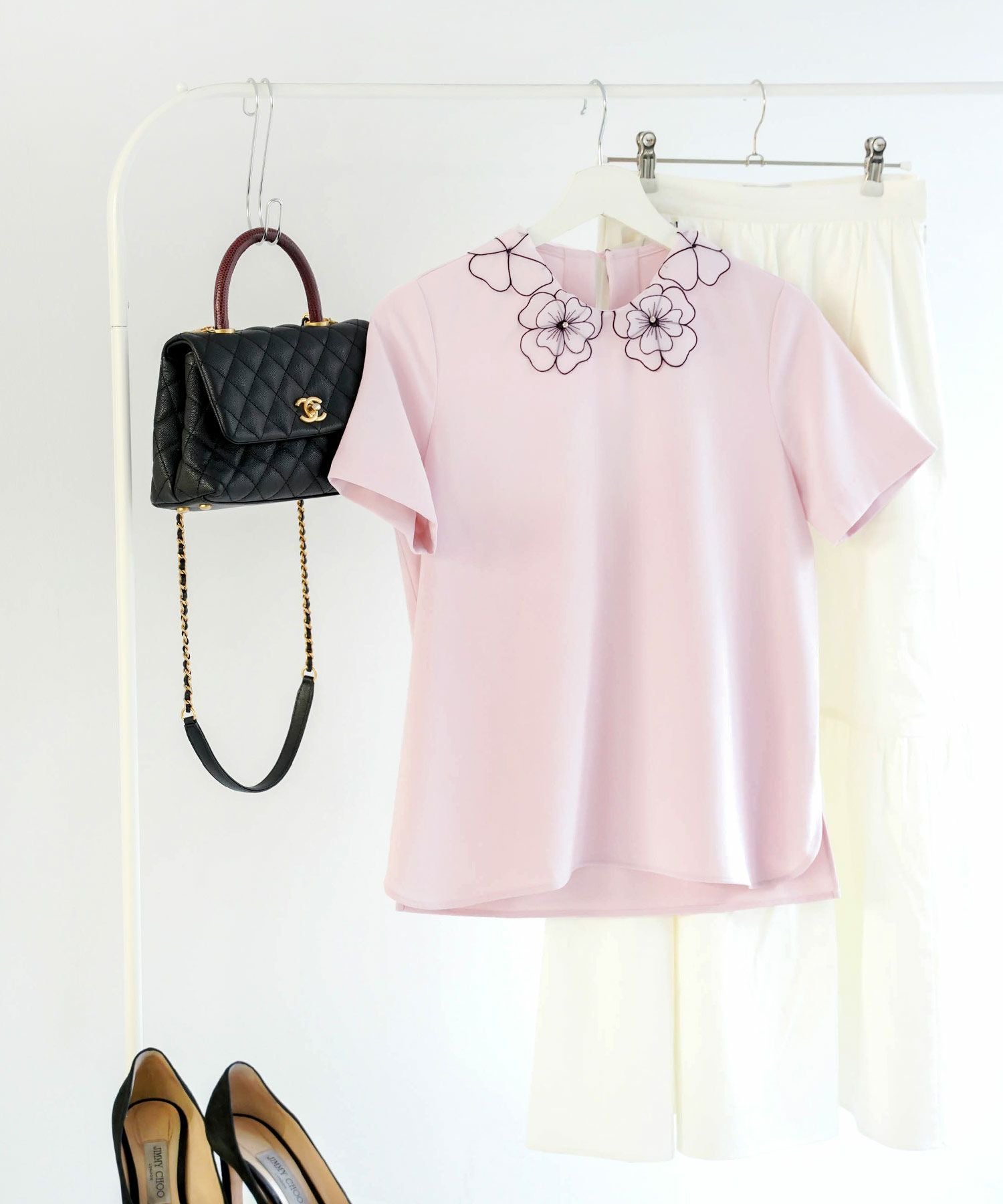 pink♡ 新品！ エミリアウィズ オーガンジーフラワートップス ブラウス ____ri__125 セレクト/WHT》オーガンジーフラワーブラウス | mystic