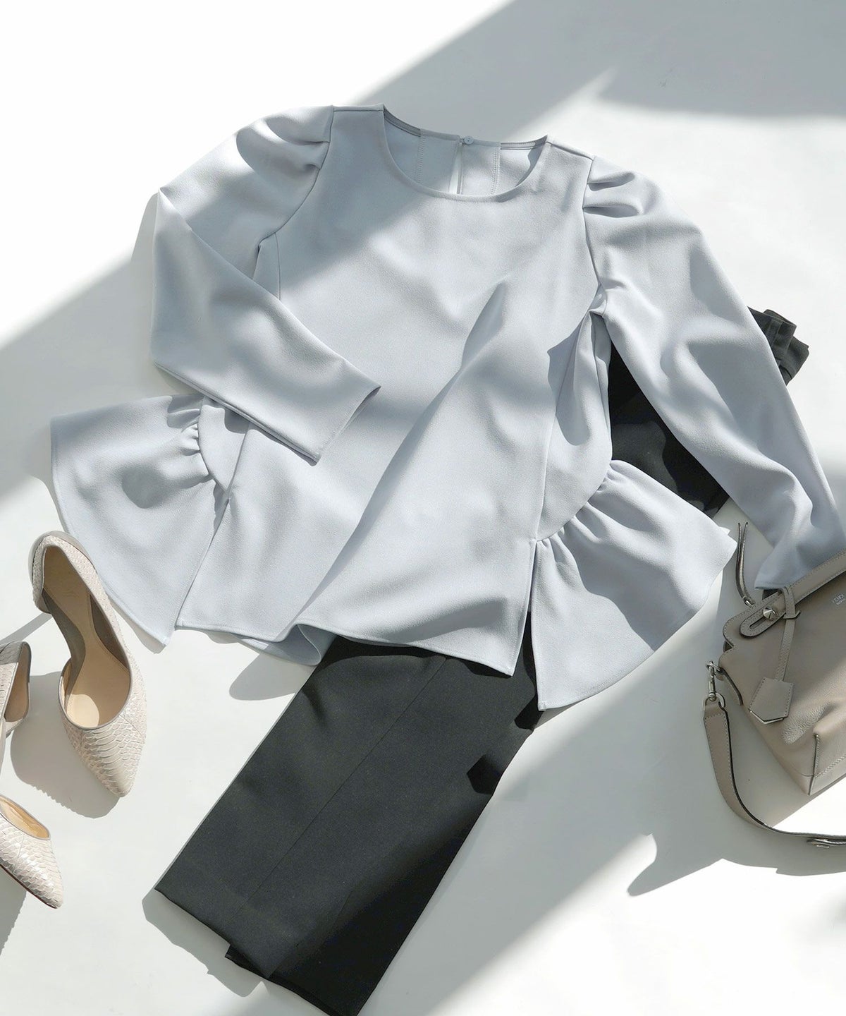 ペプラムパフスリーブ9分袖ブラウスLiala×PG全6色｜lpg812-0910【21】