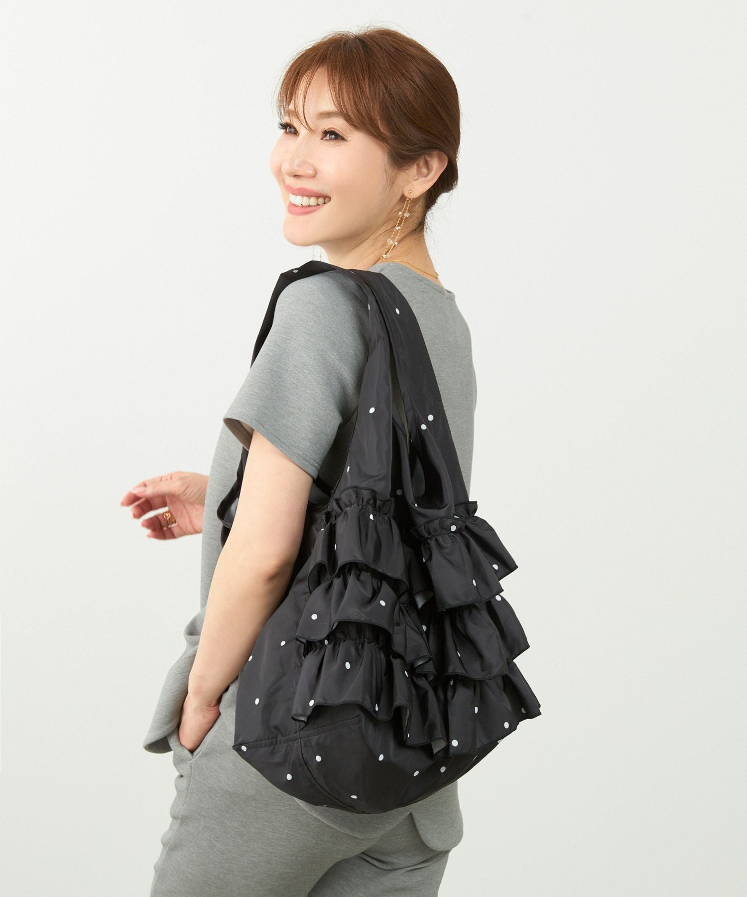 フリル ラージ エコバッグ Liala×PG 全6色｜lpg912-0941【19】