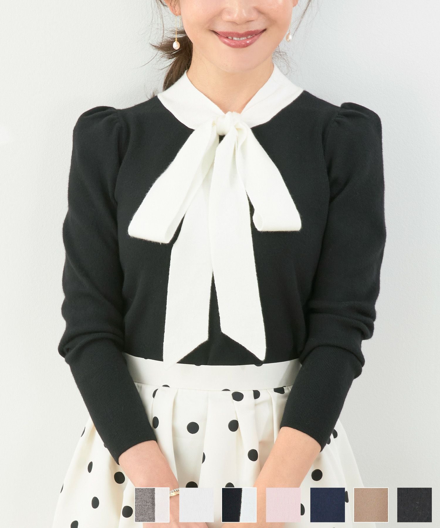 ボウタイ リボン ニット