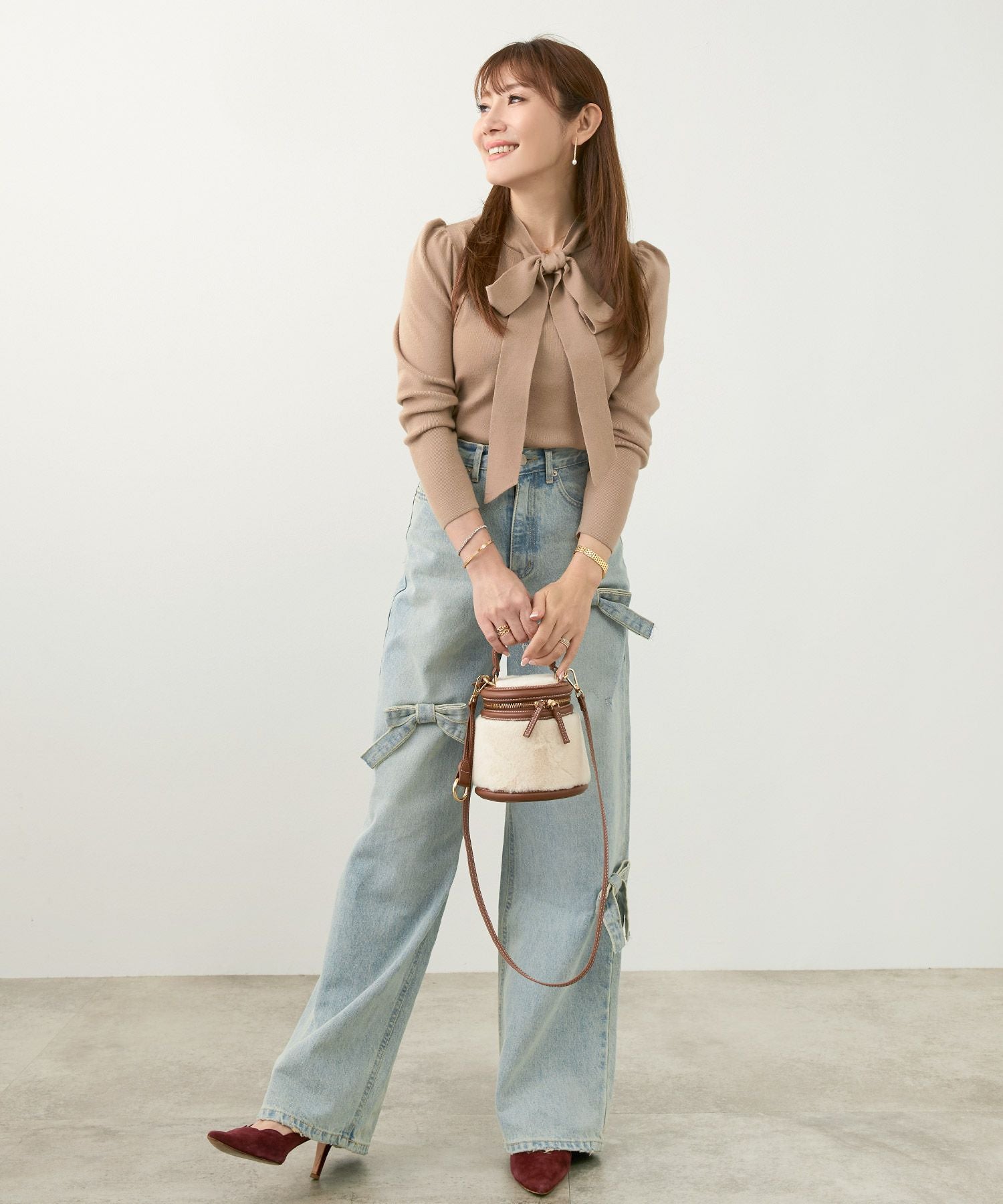 ボウタイ リボン ニット