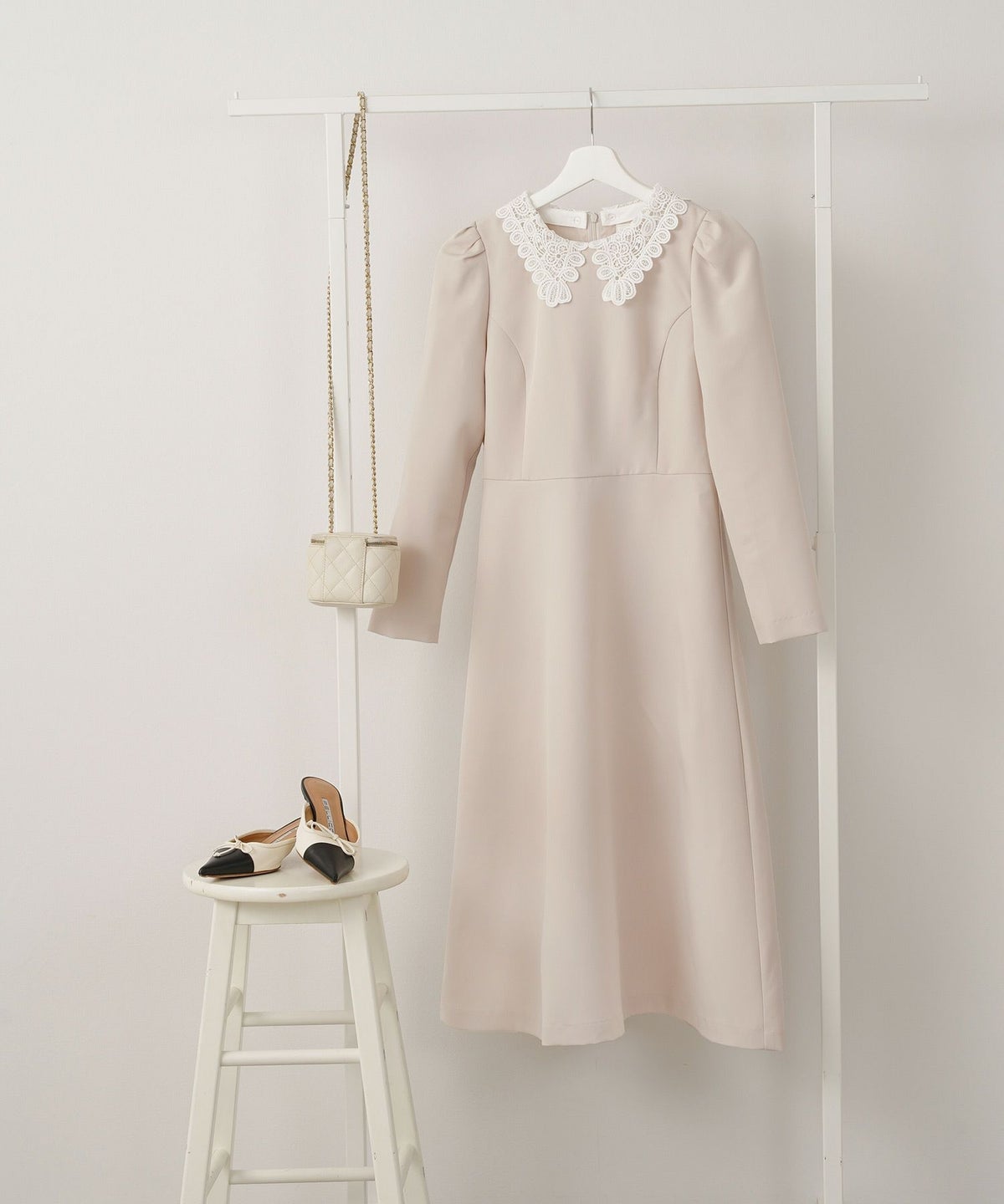 新色追加 S/M/L 長袖 ミモレ丈 フェニミン 上品 お呼ばれ オケージョン 卒入学式 オフィス 大人可愛い ジョイントスペース