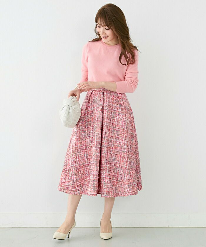 スカート MIXツイード タックデザイン Liala×PG 全4色｜lpg612-0982【3