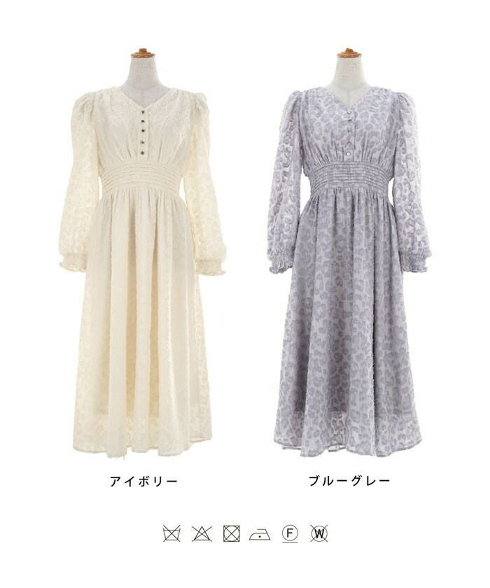 ワンピース レオパード シフォン ジャガード le reve vaniller 全2色