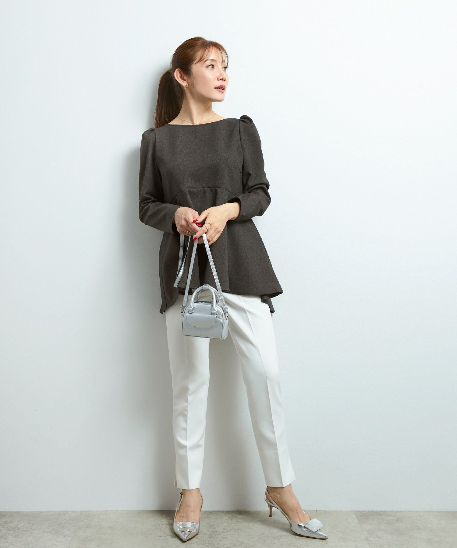 タックスリーブ 9分袖 フレア ブラウス Liala×PG 全7色｜lpg811-0986