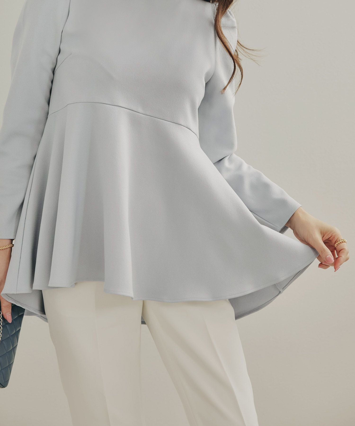 タックスリーブ 9分袖 フレア ブラウス Liala×PG 全7色｜lpg811-0986