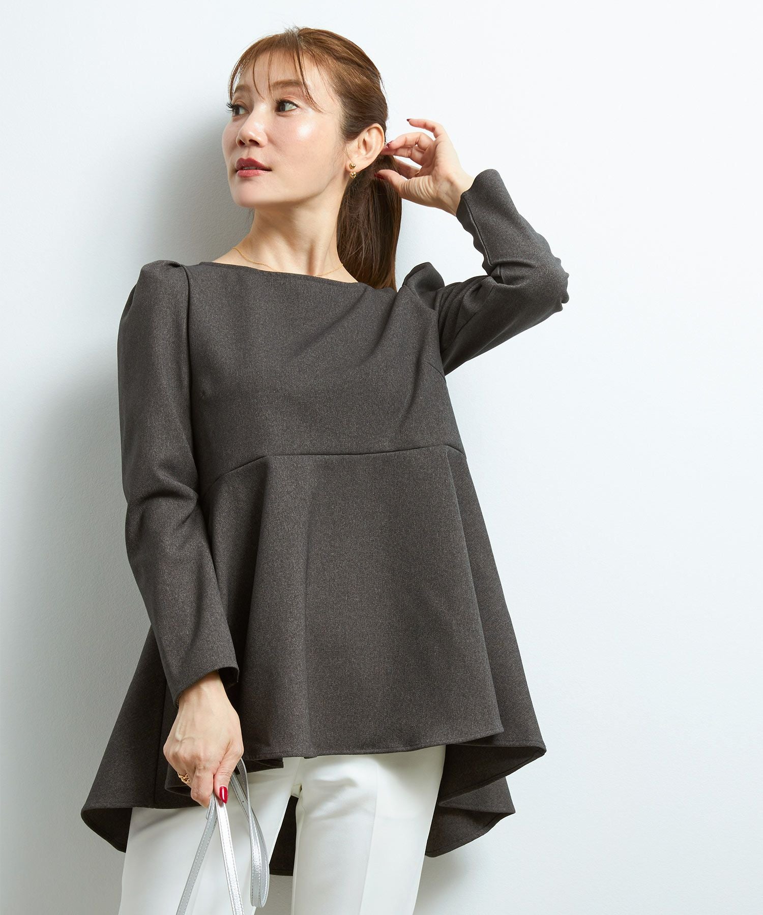 タックスリーブ 9分袖 フレア ブラウス Liala×PG 全7色｜lpg811-0986