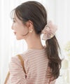 ヘアアクセサリー/ビッグシュシュ/オーガンジー/メロー/ヘアアレンジ/ヘアゴム/トレンド/可愛い/チャーム付き/プレゼント/ギフト/韓国/上品/大人/フェミニン/デート/ピンク/サックス/アイボリー/オフホワイト/クリーム/ストロベリーミルク/グレイッシュブルー