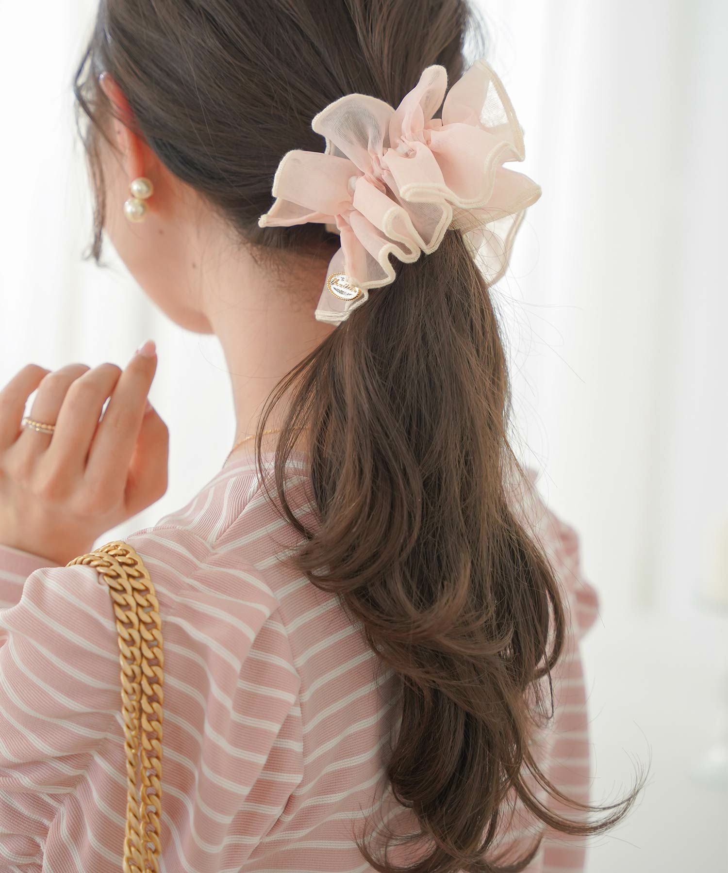 シュシュ フリル オーガンジー le reve vaniller 全3色｜lvn911-1178【14】