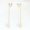 ワンポイント パール ロング ピアス イヤリング One Point Pearl Long Pierce Earring