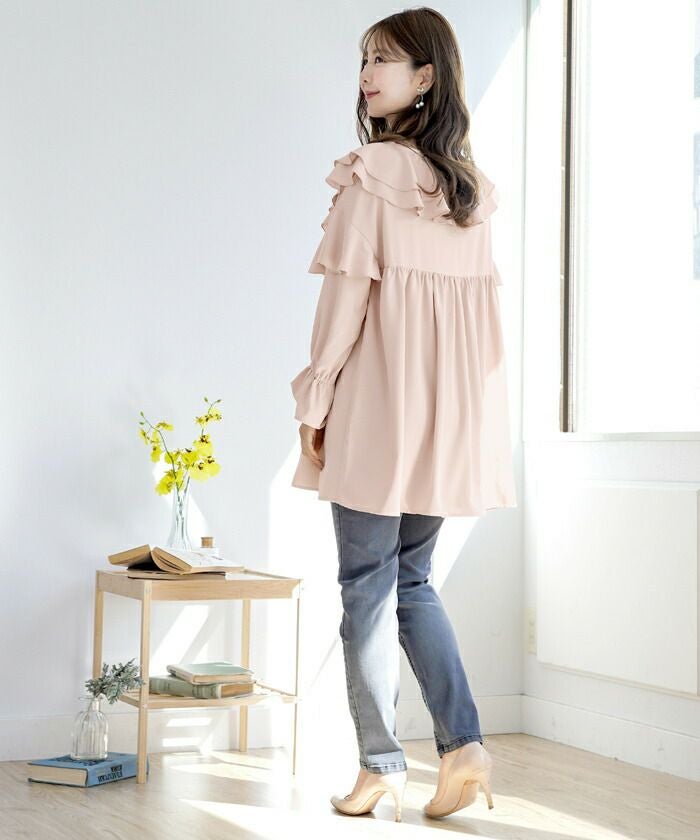 チュニック フリルカラー キャンディースリーブ le reve vaniller 全2