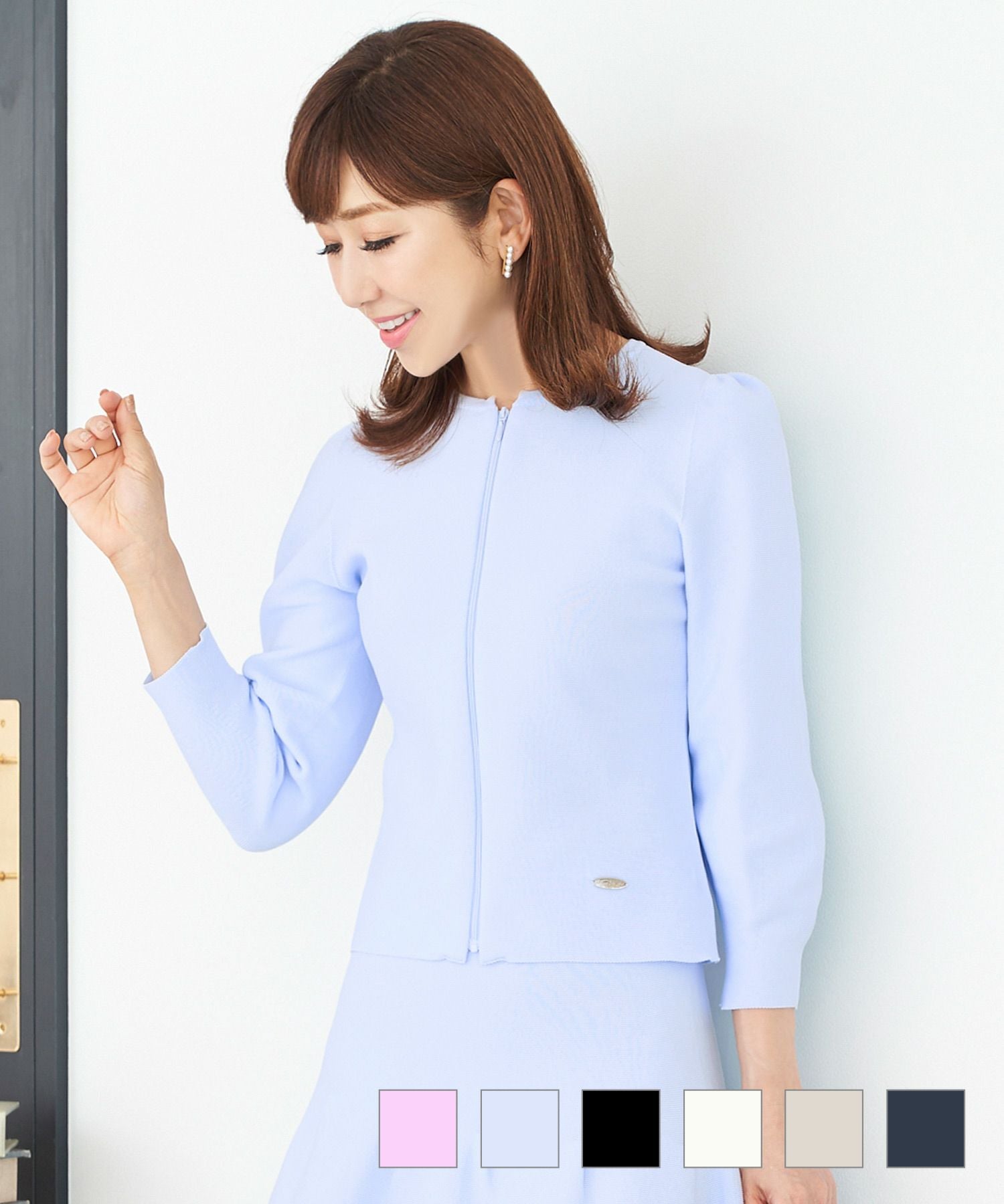 ニットジャケット フロントジップ ホールガーメント Prima Scherrer 全