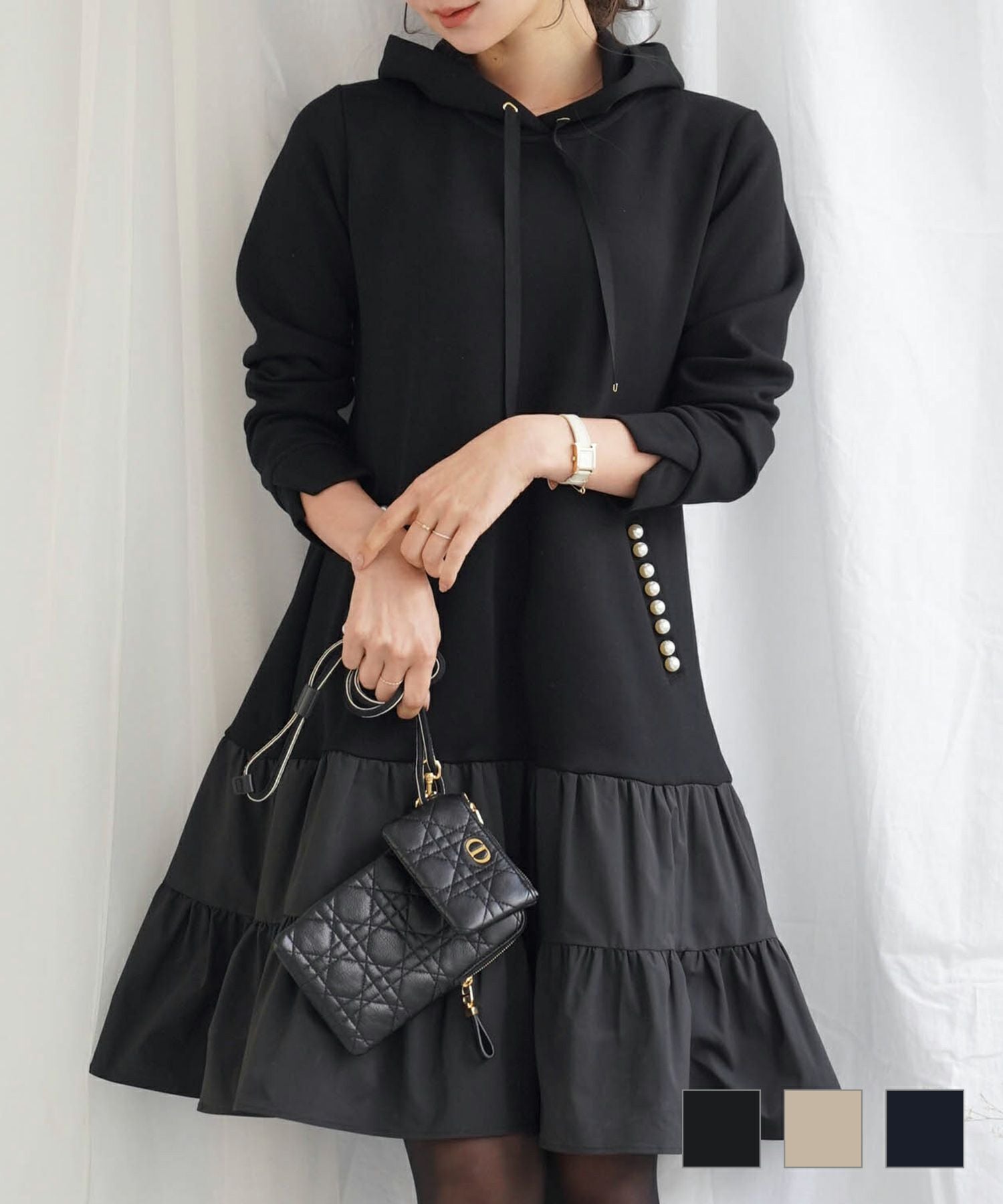 Ville de Paris プリントティアードワンピース 大きいサイズ23区 Ville