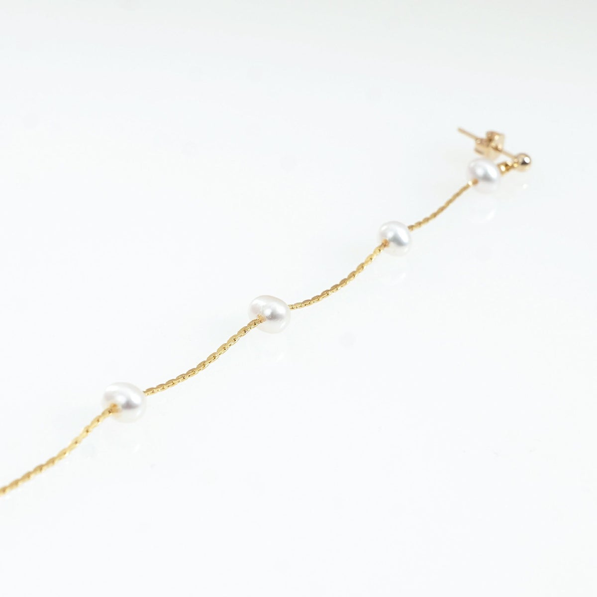 淡水 パール アシンメトリー ピアス イヤリング Freshwater Pearl Asymmetry Pierce Earring