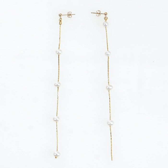 淡水 パール アシンメトリー ピアス イヤリング Freshwater Pearl Asymmetry Pierce Earring