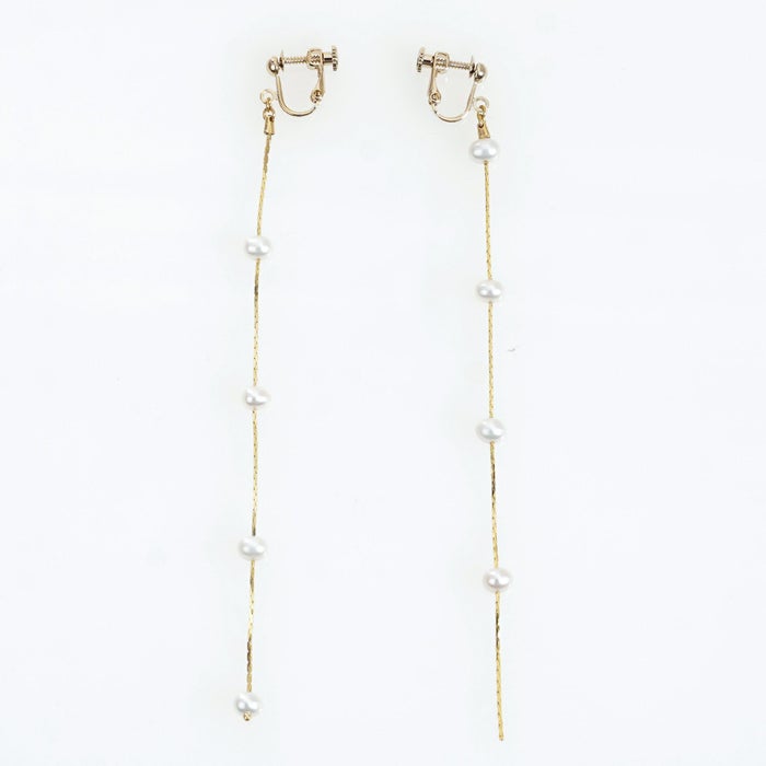 淡水 パール アシンメトリー ピアス イヤリング Freshwater Pearl Asymmetry Pierce Earring