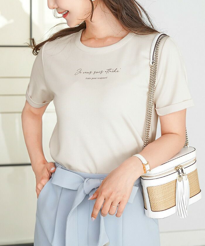 Lieve Van Gorp レザーカットソー　Tシャツ Tシャツ ロゴ フロント le reve vaniller 全4色｜lvn511-1214【7】 - T