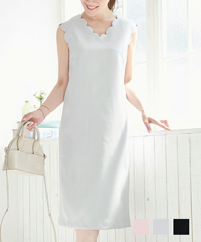 ワンピース スカラップカット Iライン Liala×PG 全3色｜lpg311-1076【1