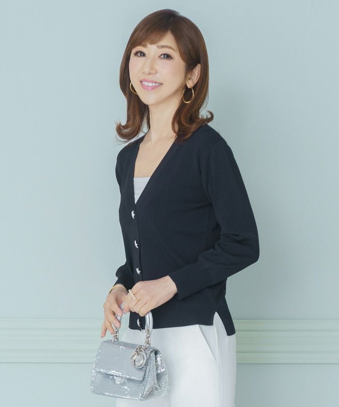 極美品✨フォクシー ビジューボタン 定価4.9万 春夏に◎ボレロ カーディガン ニット カーディガン 星ビジューボタン Prima Scherrer 全3色｜psc411
