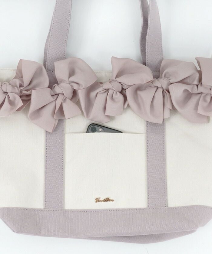 バッグ キャンバストート グログランリボン le reve vaniller 全2色