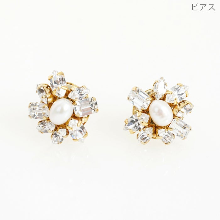 フラワー ビジュー ピアス イヤリング Flower Bijou Pierce Earring