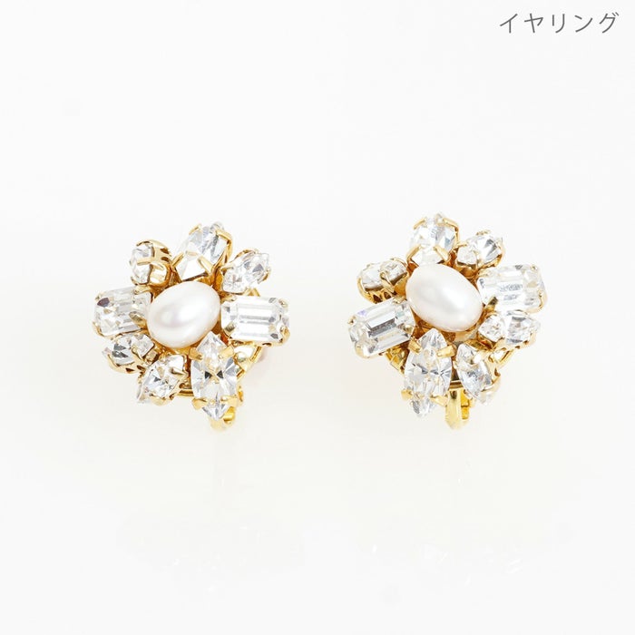 フラワー ビジュー ピアス イヤリング Flower Bijou Pierce Earring