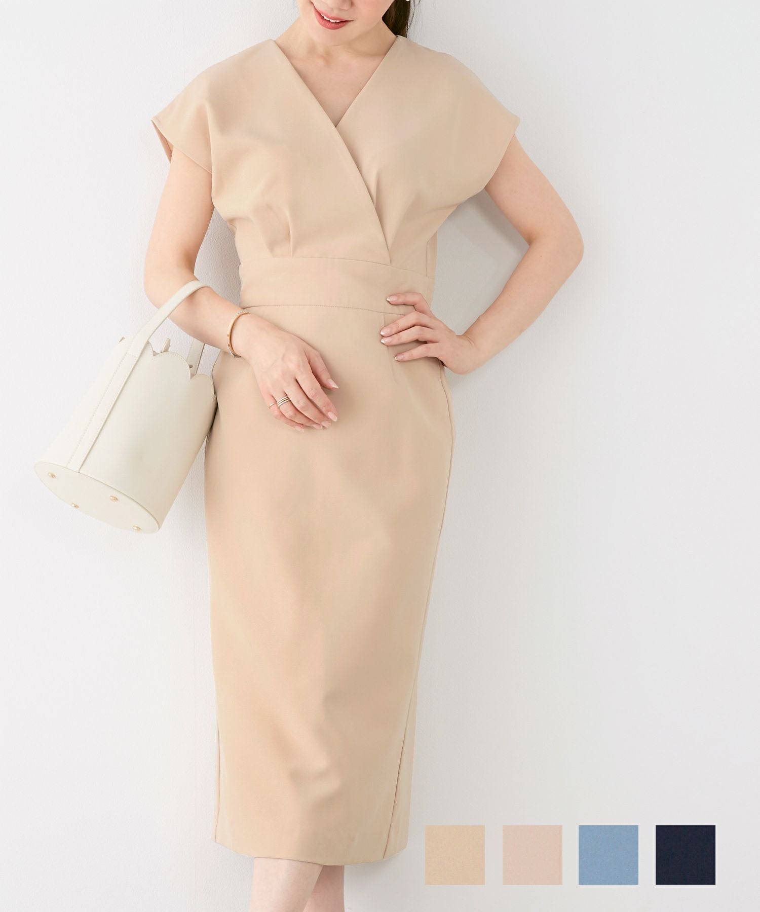 ワンピース タイト カシュクール Liala×PG 全4色｜lpg311-1117【5