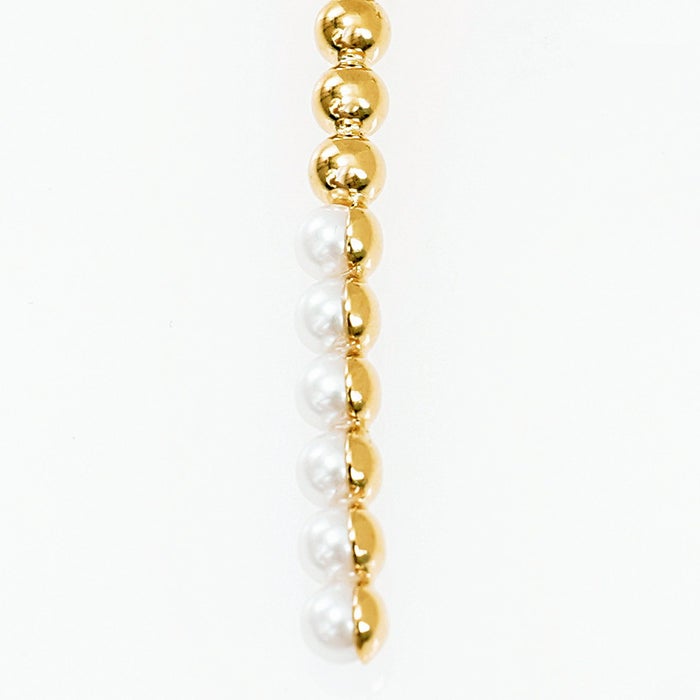 バイカラー パール ライン ピアス イヤリング Bi Color Pearl Line Pierce Earring