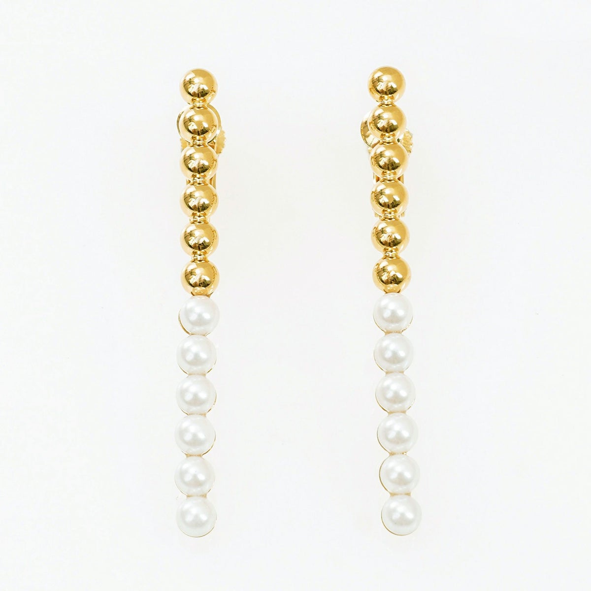 バイカラー パール ライン ピアス イヤリング Bi Color Pearl Line Pierce Earring