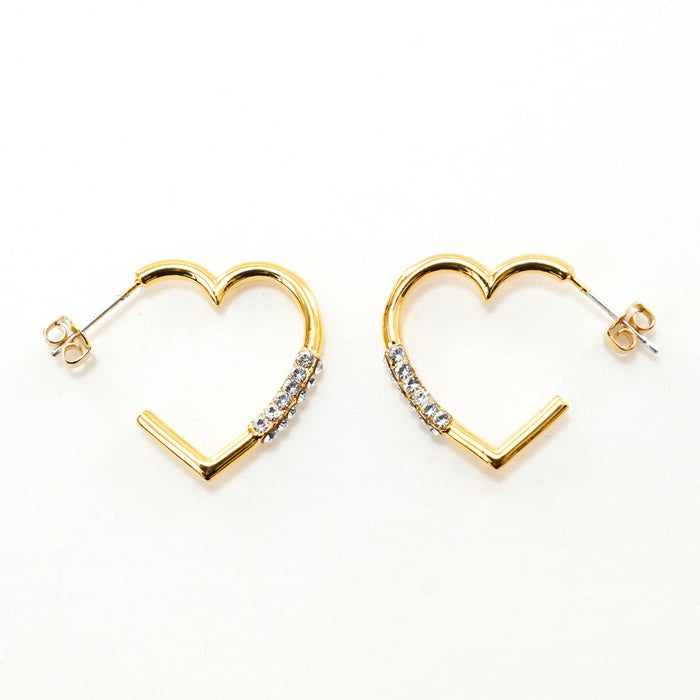 ハート シェイプ クリスタル ピアス イヤリング Heart Shape Crystal Pierce Earring