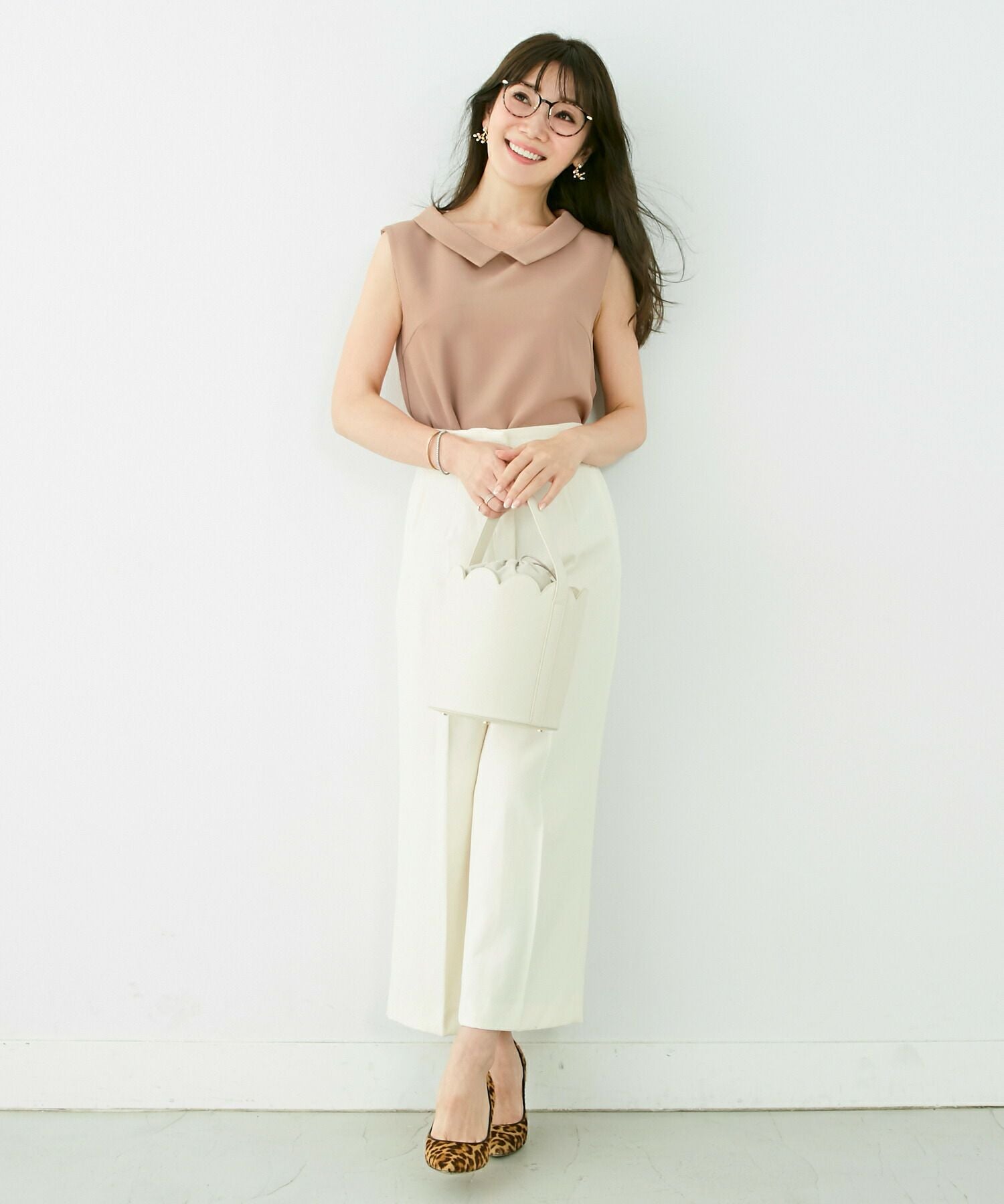 ブラウス 襟付き ノースリーブ Liala×PG 全3色｜lpg811-1144【1