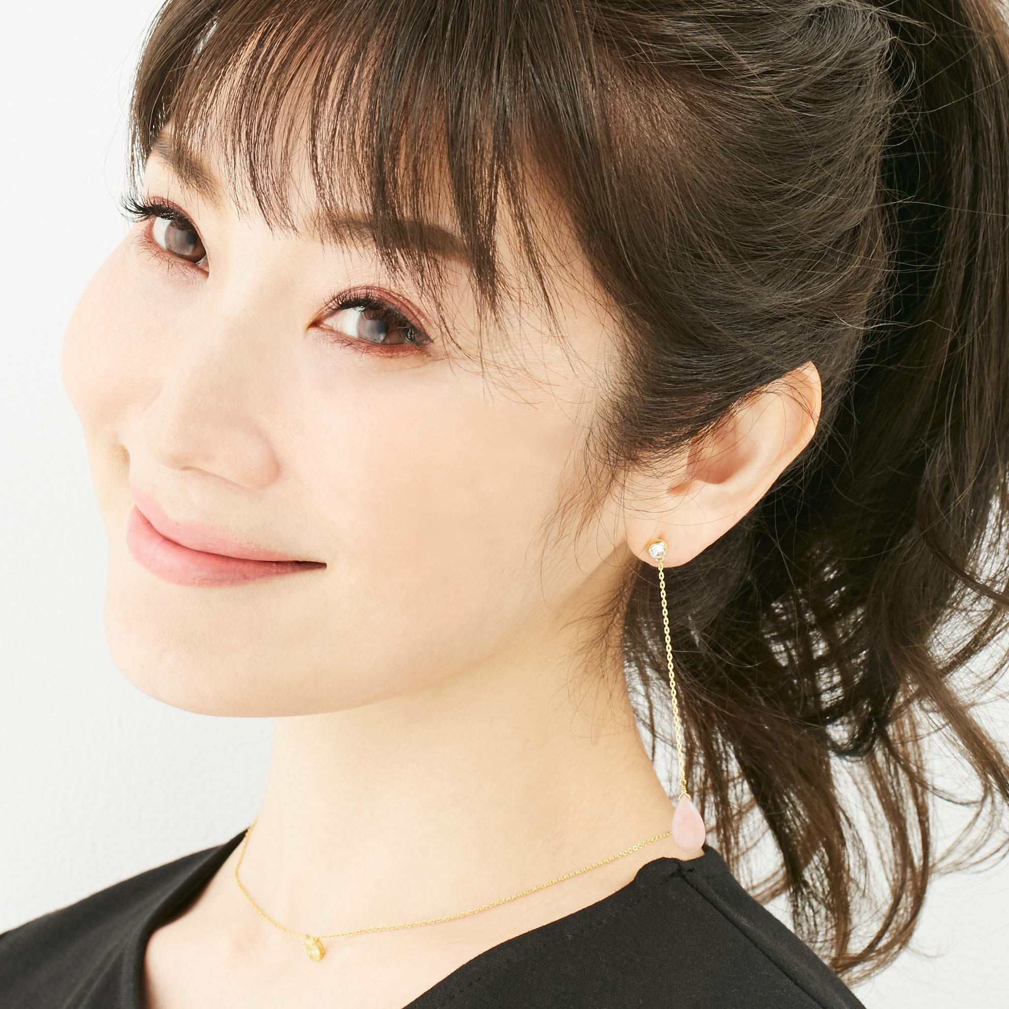 ピンク オパール ロング ピアス イヤリング Pink Opal Long Pierce