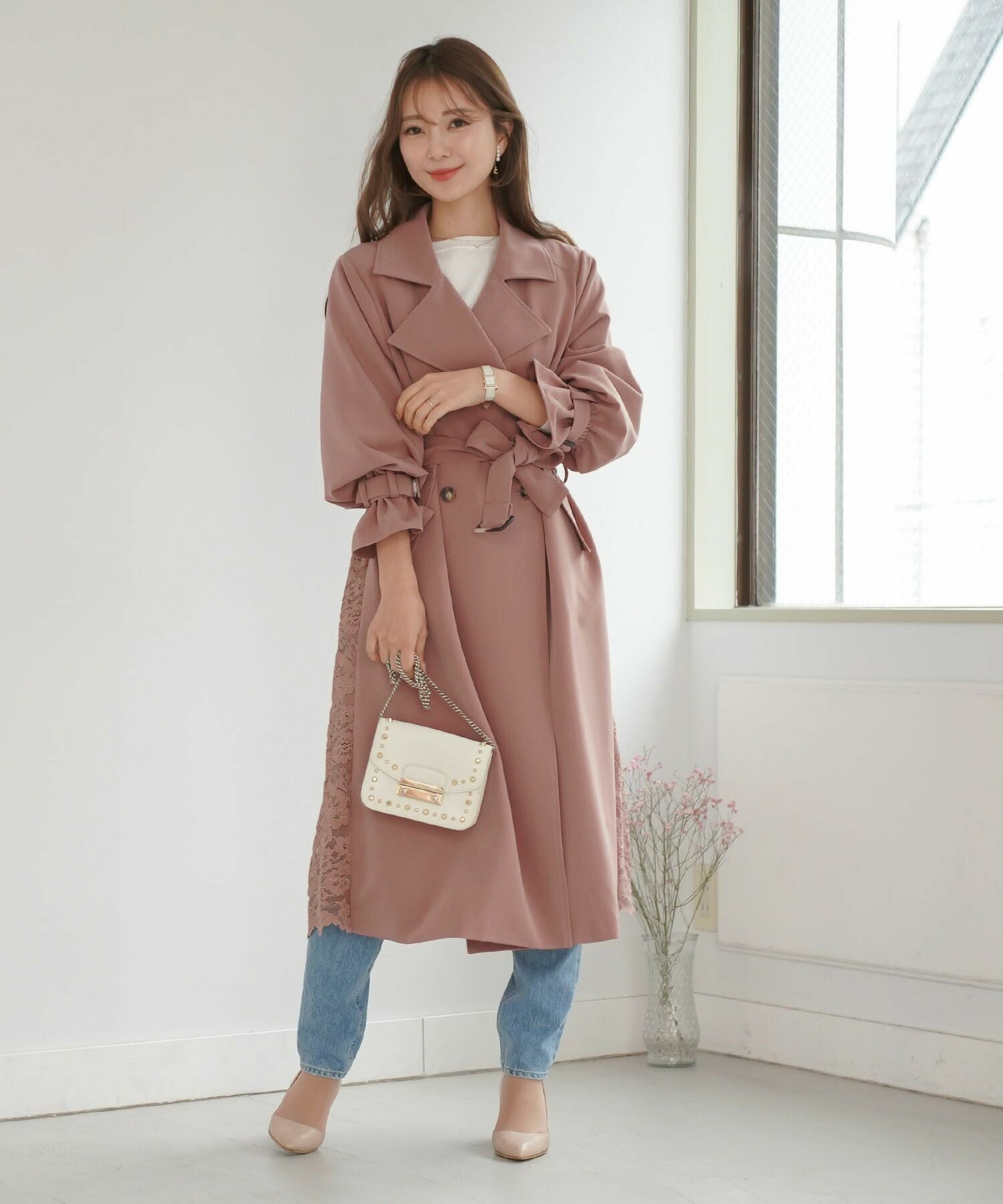 コート バックレース トレンチ le reve vaniller 全4色｜lvn112-1287