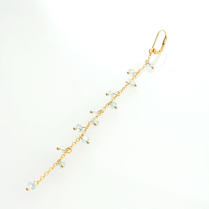 アクアマリン ロング ピアス イヤリング Aquamarine Long Pierce Earring