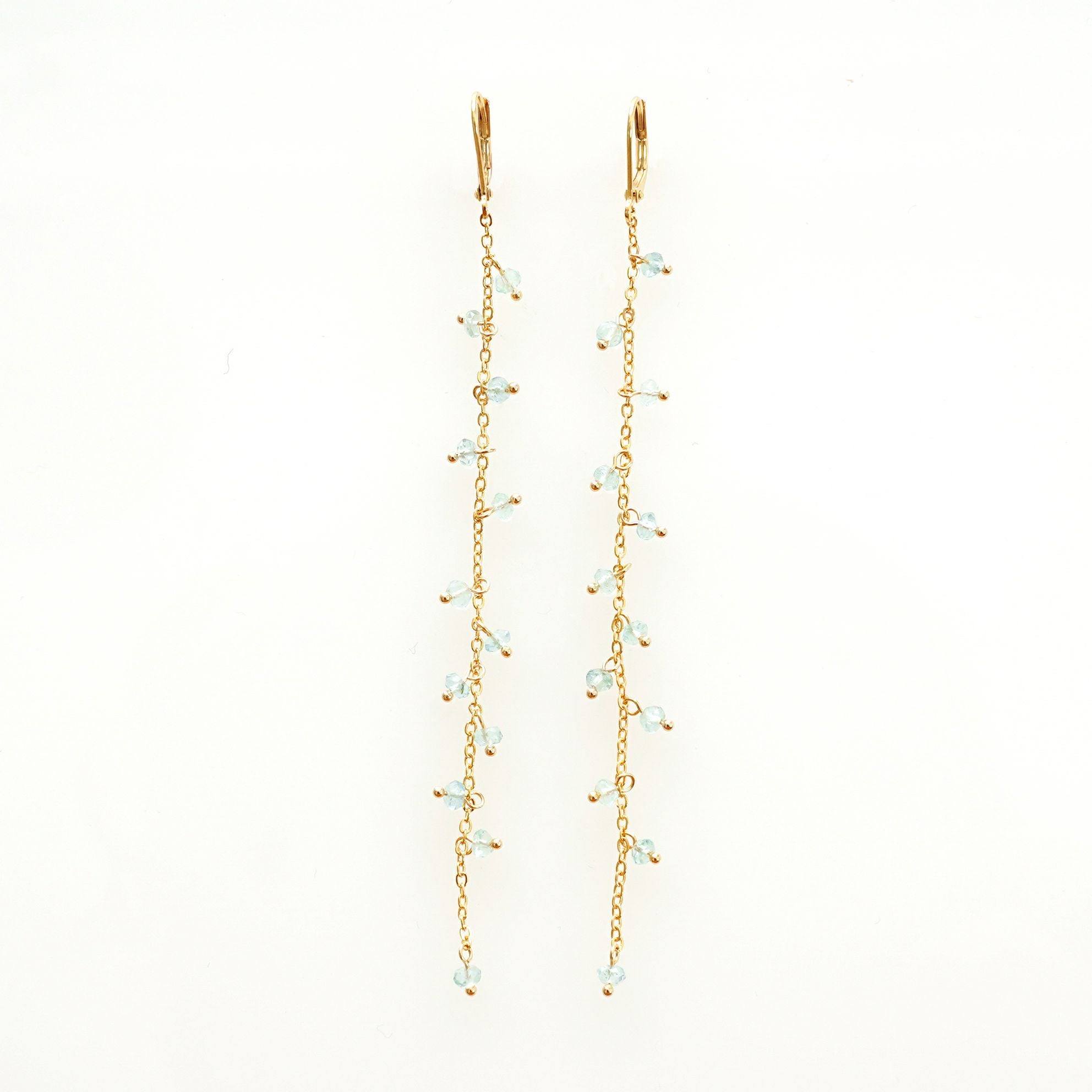 Liala-SALE アクアマリン ロング ピアス イヤリング Aquamarine Long