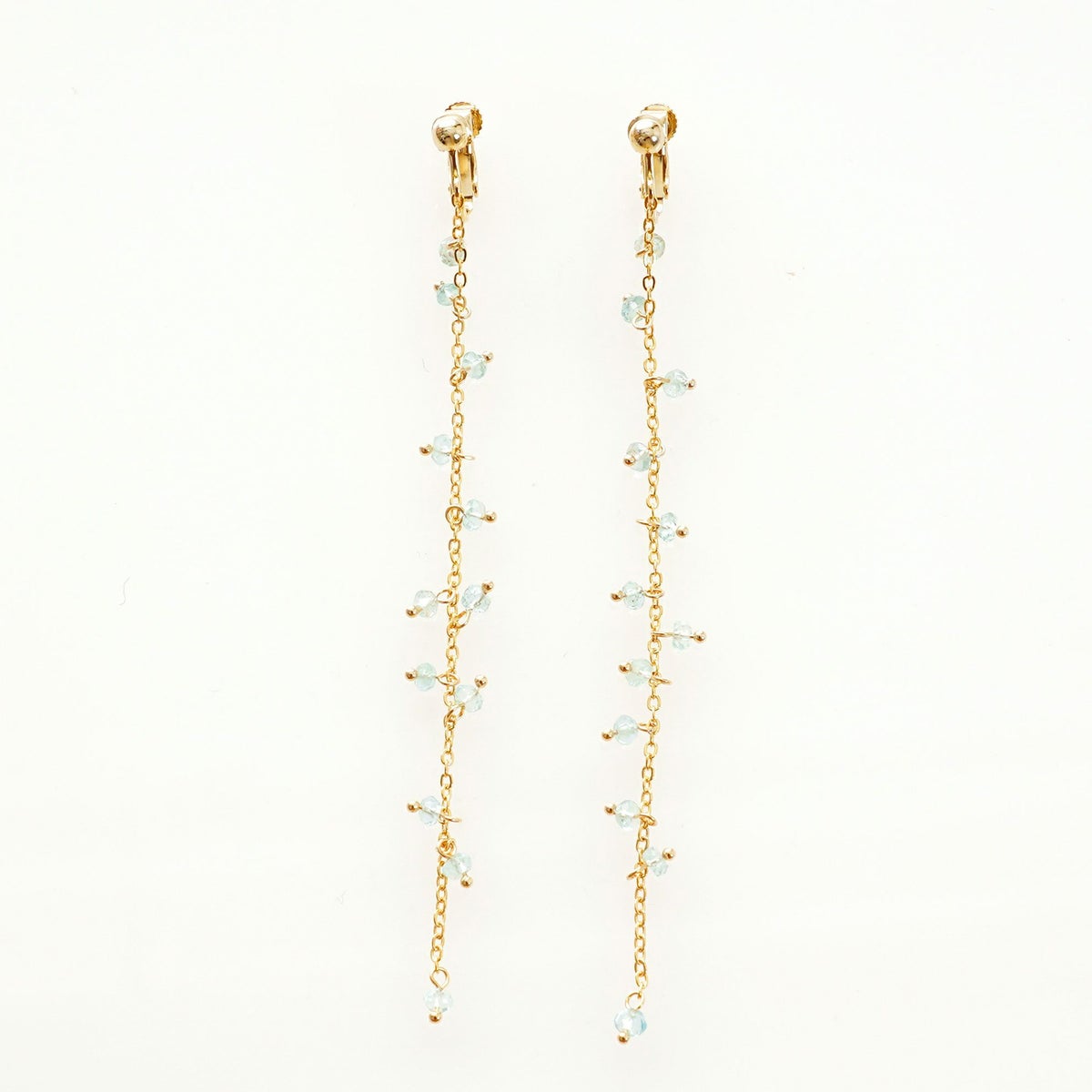 アクアマリン ロング ピアス イヤリング Aquamarine Long Pierce Earring