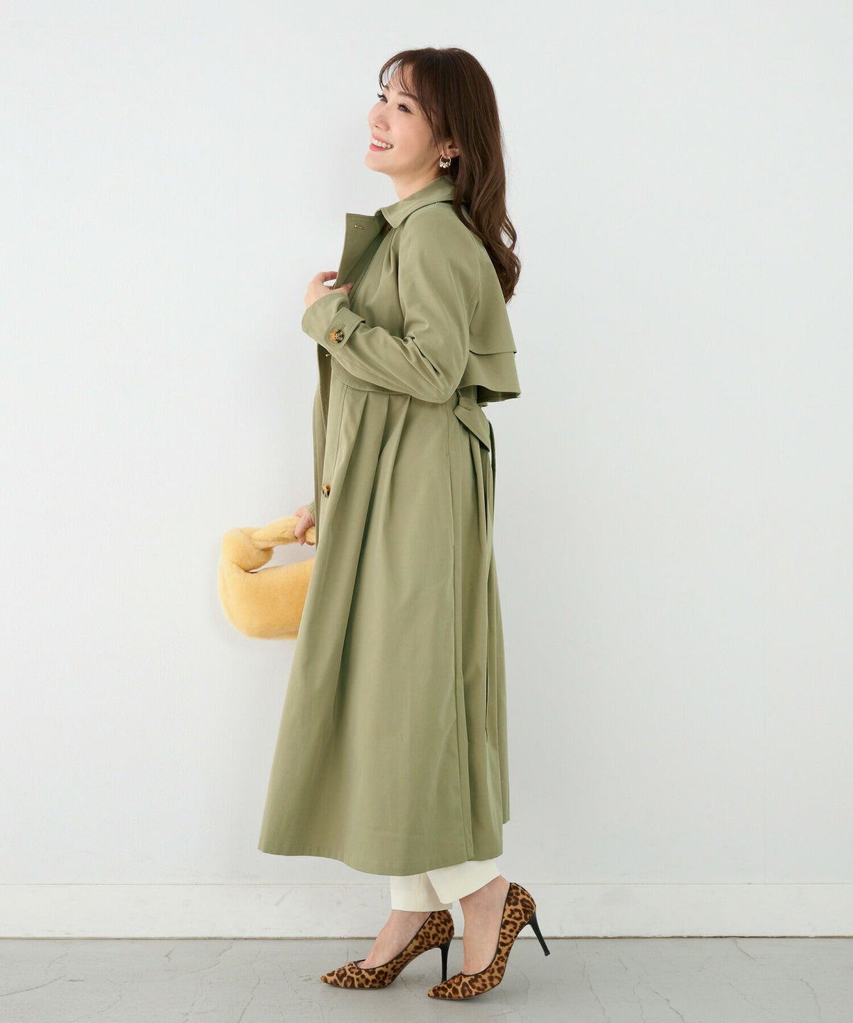 大人気/新色追加/ライトアウター/変形デザイン/バックスタイル/ウエストマーク