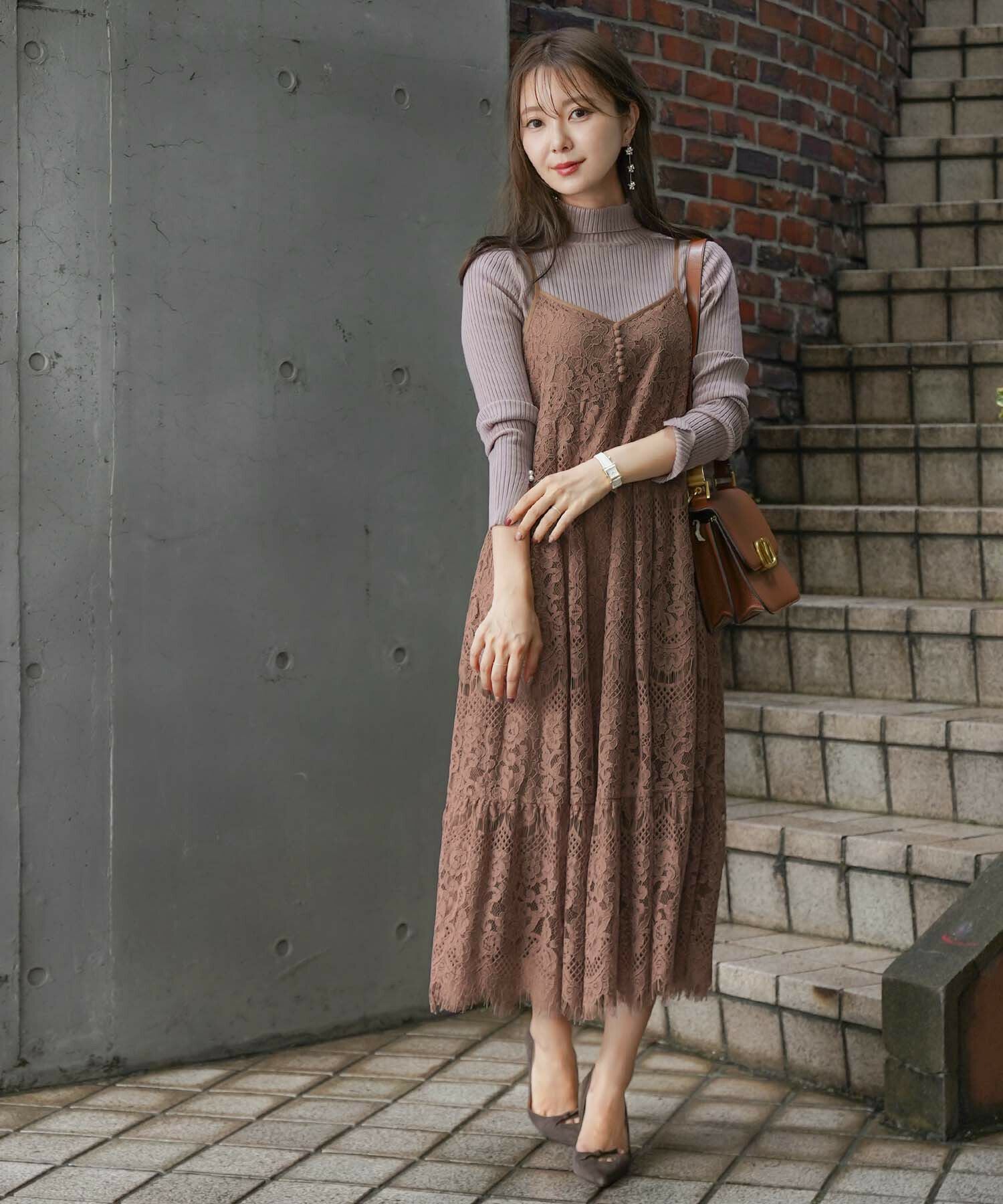 レース キャミワンピース le reve vaniller 全2色｜lvn311-1281【1