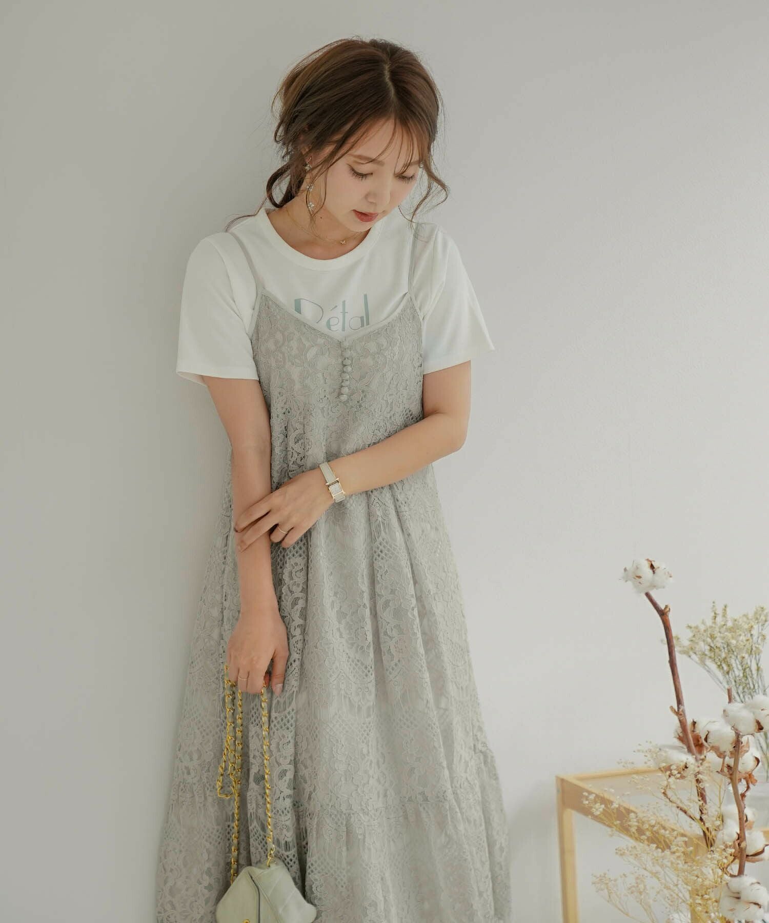 レース キャミワンピース le reve vaniller 全2色｜lvn311-1281【1